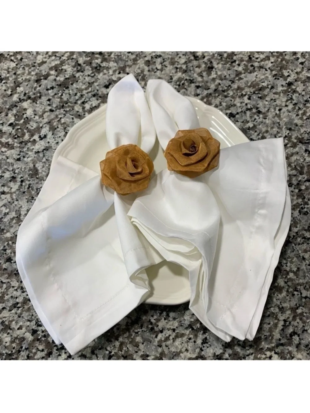 Pottery Barn Napkin Rings Copper Rose